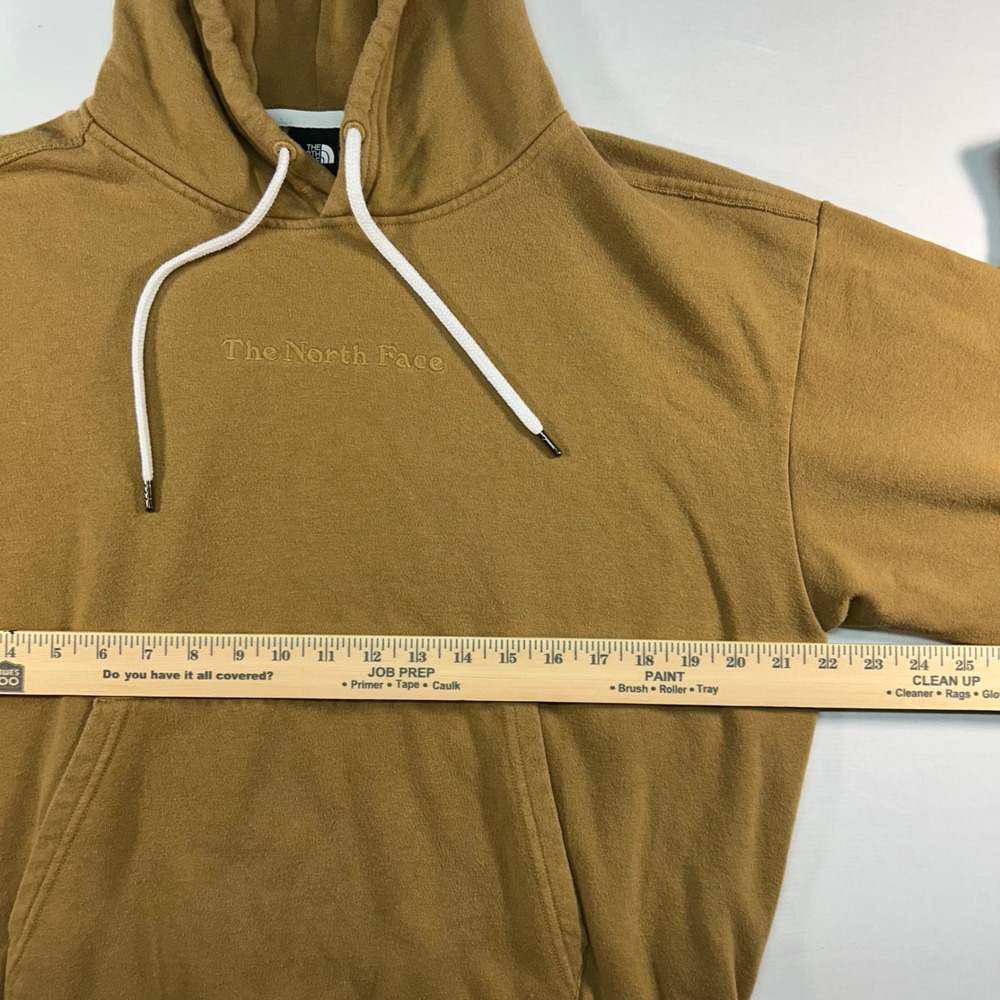 The North Face Womens Fleece Hoodie Mustard Brown Large Embroidered Logo Toggle - Picture 4 of 6
